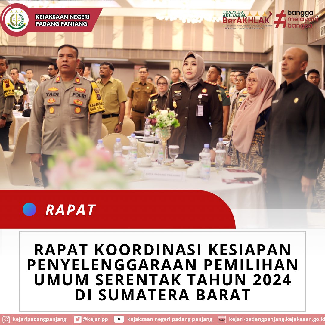 Rapat Koordinasi Kesiapan Penyelenggaraan Pemilihan Umum Serentak Tahun 2024 di Sumatera Barat
