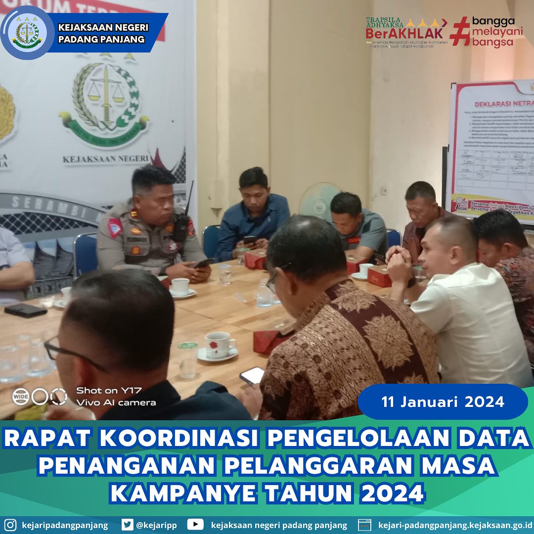 Rapat Koordinasi Pengelolaan Data Penanganan Pelanggaran Masa Kampanye tahun 2024