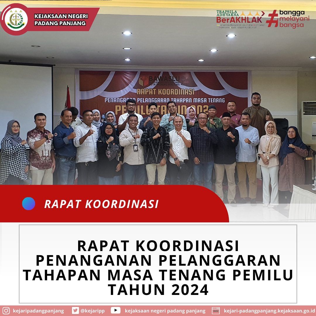 Rapat Koordinasi Penanganan Tahapan Masa Tenang Pemilu Tahun 2024