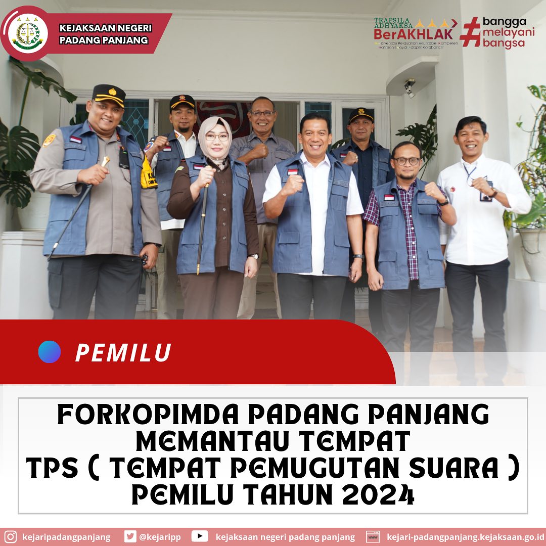 Rombongan Forkopimda Padang Panjang memantau TPS (Tempat Pemugutan Suara) Pemilu tahun 2024