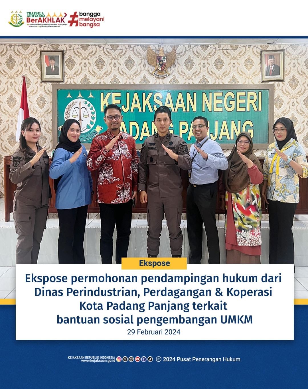 Ekspose permohonan pendampingan hukum dari Dinas Perindustrian, Perdagangan & Koperasi Kota Padang