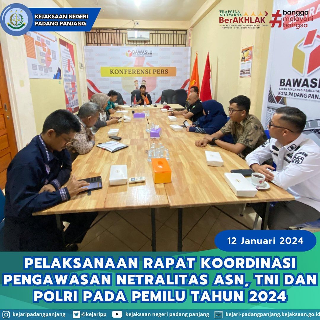 Rapat Koordinasi Pengawasan Netralitas ASN, TNI dan Polri pada Pemilu tahun 2024
