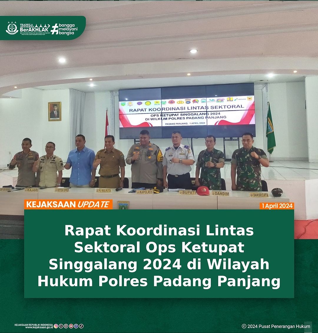 Rapat Koordinasi Lintas Sektoral Ops Ketupat Singgalang 2024 di Wilayah Hukum Polres Padang Panjang